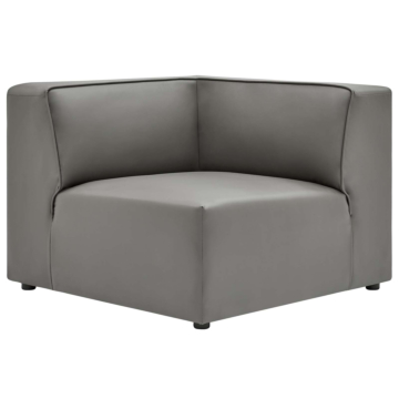 Modway Mingle Vegan Leather Corner Chair-Gray