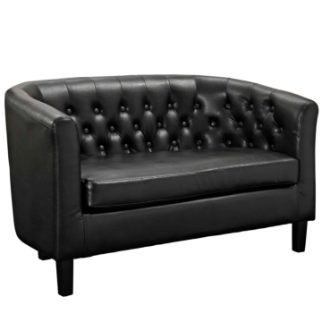 Modway Prospect Upholstered Vinyl Loveseat-Black