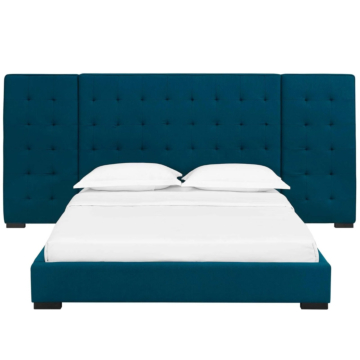 Modway Sierra Upholstered Fabric Platform Bed, Queen, Azure