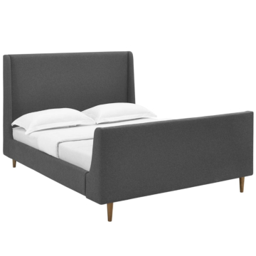 Modway Aubree Upholstered Fabric Sleigh Platform Bed, Queen