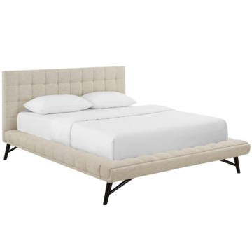 Modway Julia Biscuit Tufted Upholstered Fabric Platform Bed, Queen