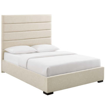 Modway Genevieve Upholstered Fabric Platform Bed, Queen