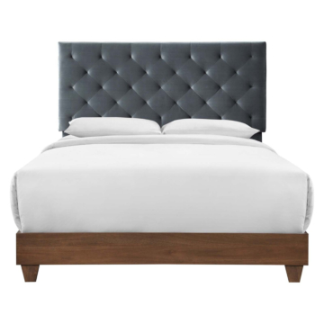 Modway Rhiannon Diamond Tufted Upholstered Performance Velvet Bed, Queen