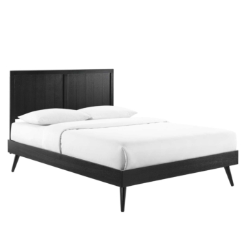 Modway Alana Wood Platform Bed With Splayed Legs-Twin-Black