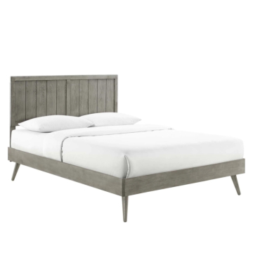 Modway Alana Wood Platform Bed With Splayed Legs-Twin-Gray