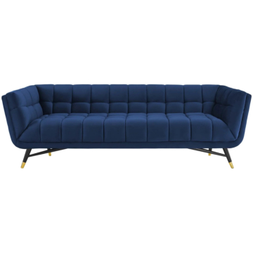 Modway Adept Performance Velvet Sofa-Midnight Blue