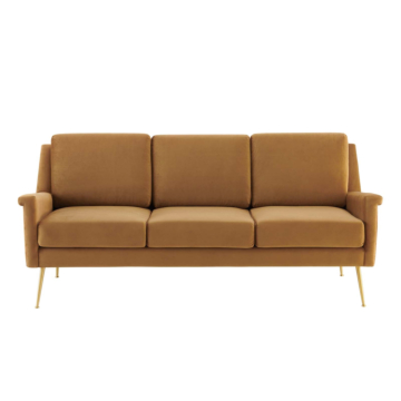 Modway Chesapeake Performance Velvet Sofa-Gold Cognac