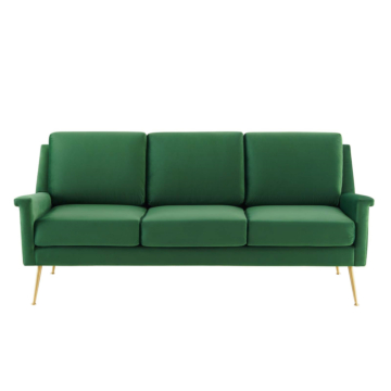 Modway Chesapeake Performance Velvet Sofa-Gold Emerald