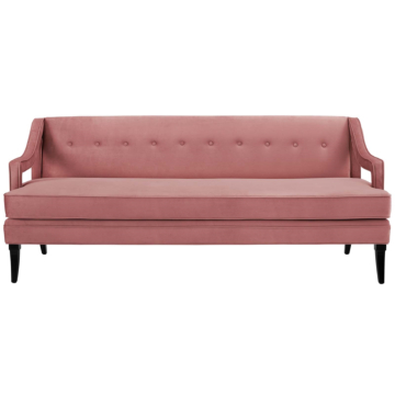 Modway Concur Button Tufted Performance Velvet Sofa-Dusty Rose