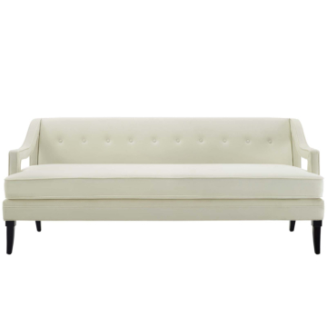 Modway Concur Button Tufted Performance Velvet Sofa-Ivory