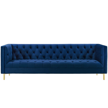 Modway Delight Tufted Button Performance Velvet Sofa-Navy Blue