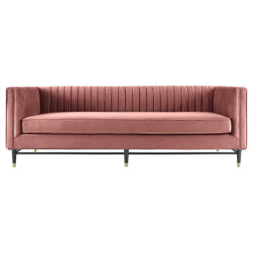 Modway Devote Channel Tufted Performance Velvet Sofa-Dusty Rose