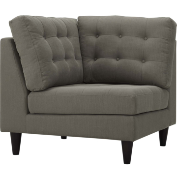 Modway Empress Upholstered Fabric Corner Sofa-Granite