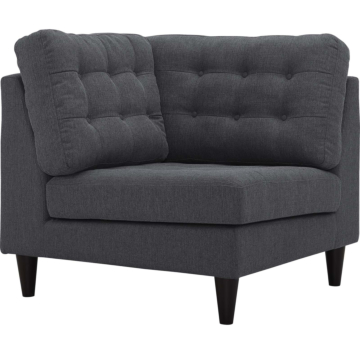 Modway Empress Upholstered Fabric Corner Sofa-Gray