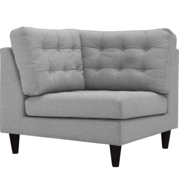 Modway Empress Upholstered Fabric Corner Sofa-Light Gray