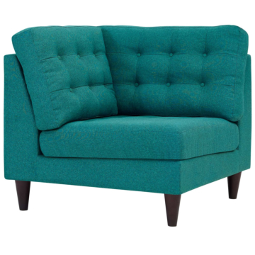Modway Empress Upholstered Fabric Corner Sofa-Teal