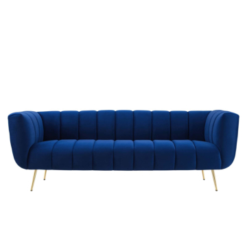 Modway Favour Channel Tufted Performance Velvet Sofa-Navy Blue