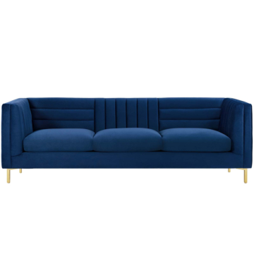 Modway Ingenuity Channel Tufted Performance Velvet Sofa-Navy Blue