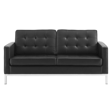 Modway Loft Tufted Upholstered Faux Leather Loveseat