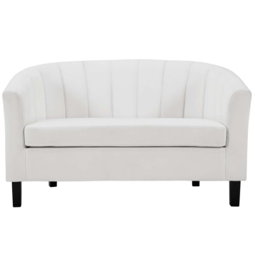 Modway Prospect Channel Tufted Performance Velvet Loveseat-White