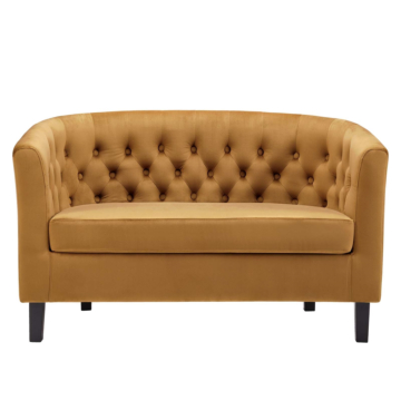 Modway Prospect Performance Velvet Loveseat-Cognac