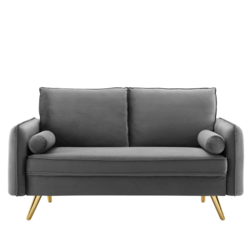 Modway Revive Performance Velvet Loveseat-Gray