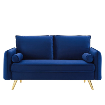 Modway Revive Performance Velvet Loveseat-Navy Blue