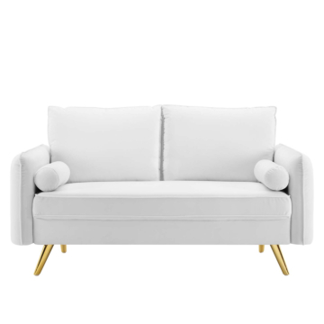 Modway Revive Performance Velvet Loveseat-White