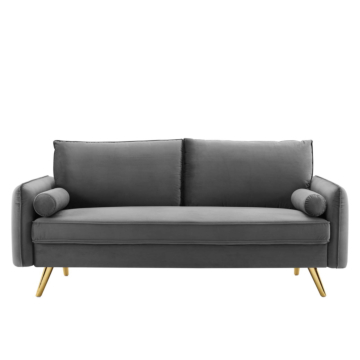 Modway Revive Performance Velvet Sofa-Gray