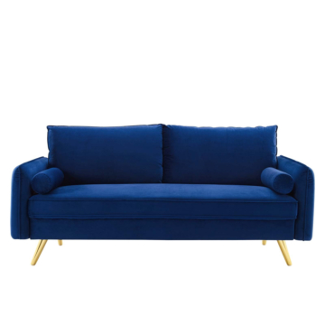 Modway Revive Performance Velvet Sofa-Navy Blue