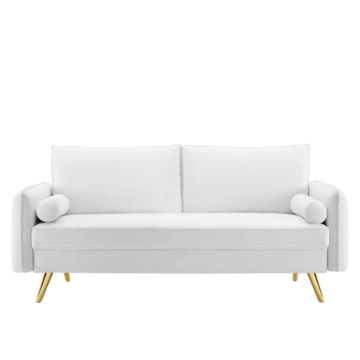 Modway Revive Performance Velvet Sofa-White