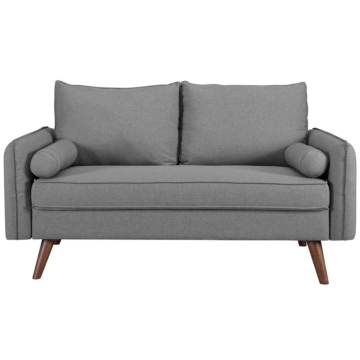 Modway Revive Upholstered Fabric Loveseat-Light Gray