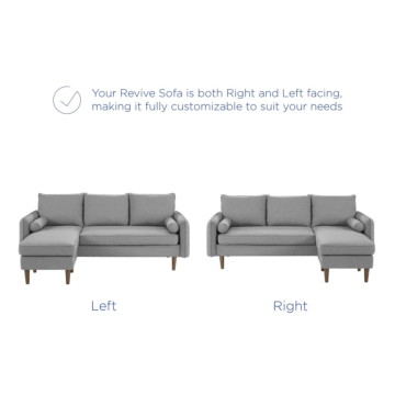 Modway Revive Upholstered Right or Left Sectional Sofa-Light Gray