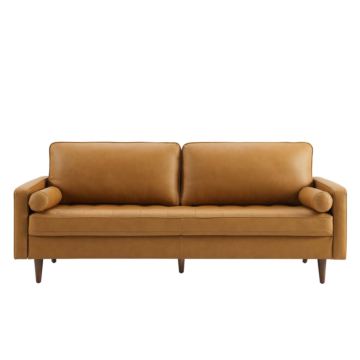 Modway Valour 81" Leather Sofa-Tan