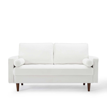 Modway Valour Performance Velvet Loveseat-White