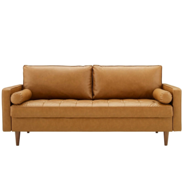 Modway Valour Upholstered Faux Leather Sofa-Tan