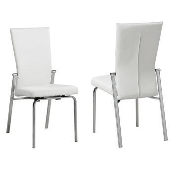 Chintaly Molly Motion Back Side Chair, White with Chrome Legs