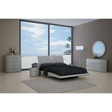 Moonlight 4 pc Modern Bedroom Set, Queen or King, Grey | Creative Furniture-King
