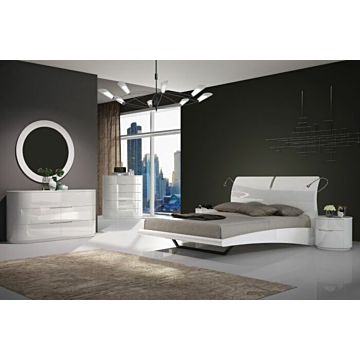 Moonlight 5 Pc Modern Bedroom Set, King, White | Creative Furniture