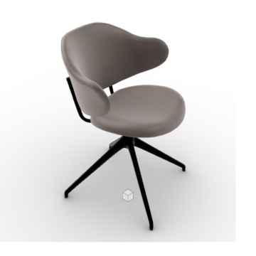 Calligaris Holly Upholstered Armchair With 360° Swivelling Aluminum Base