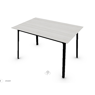 Calligaris Dot Table With Rectangular Extendible Top And Metal Legs