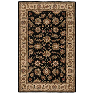 Jaipur Living Selene Handmade Floral Black Beige Round Area Rug 