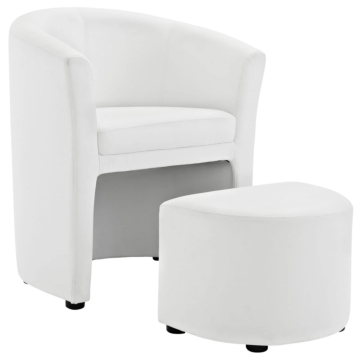 Modway Divulge Armchair and Ottoman-White