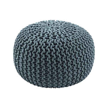 Jaipur Living Spectrum Pouf Textured Round Pouf-Navy Blue