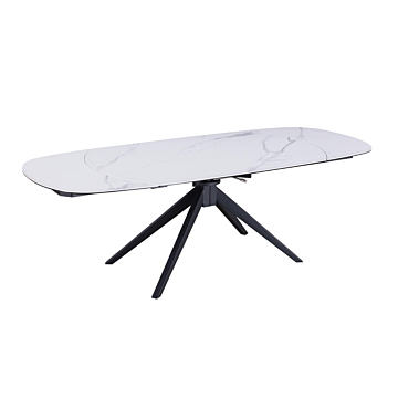 Chintaly Nicole Contemporary Ceramic Top Dining Table with 2 Motion Extension