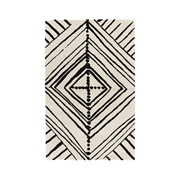 Nikki Chu by Jaipur Living Gemma Handmade Abstract White/ Black Area Rug