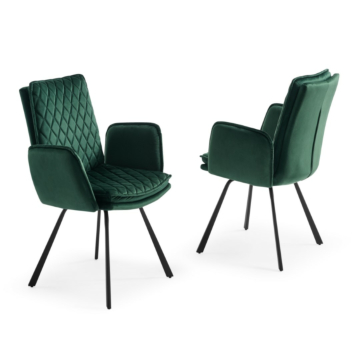 Novel Armchair, Green Fabric Upholstered with Black Frame| Creative Furniture