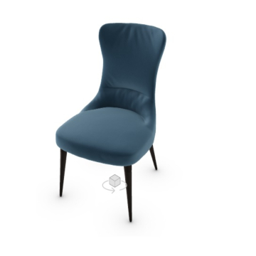 Calligaris Rosemary Upholstered Chair With Wooden Base