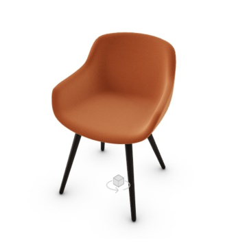 Calligaris igloo Upholstered armchair with wooden legs