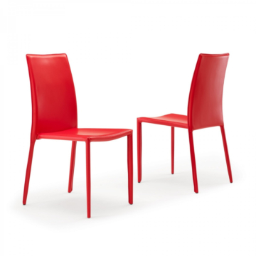 Orlando Side Chair | Creative Furniture-Eco-Leather, Red